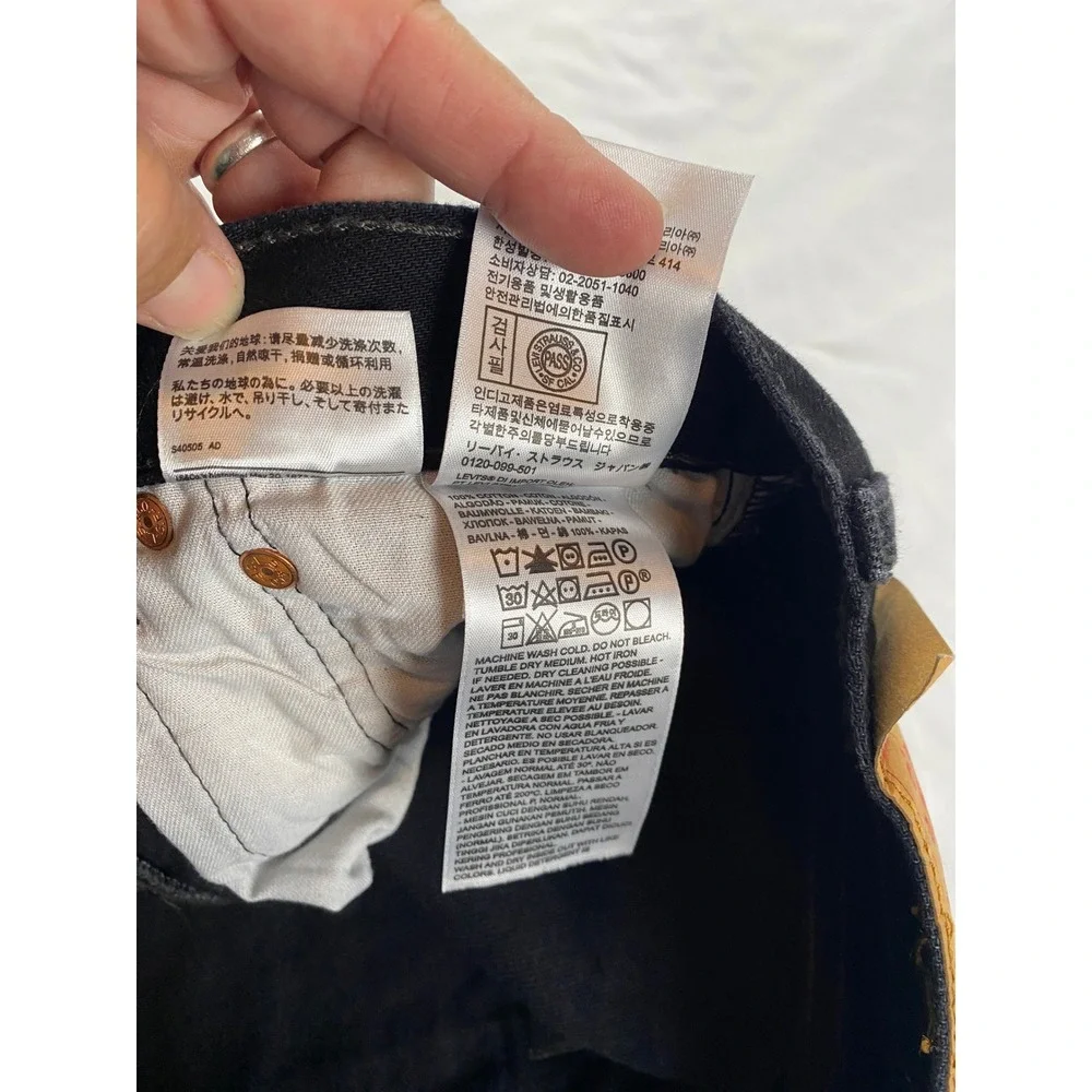 Levi's 501 Original Fit Jeans Mens 30x34 Black Excellent Straight Leg Button Fly